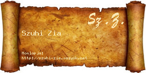 Szuhi Zia névjegykártya